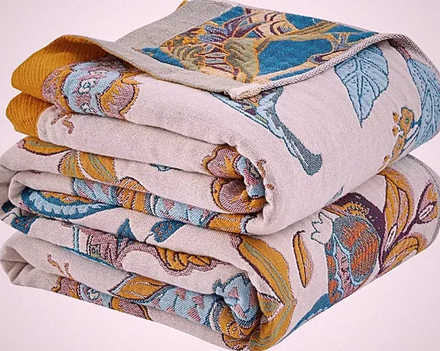 Boho Blanket for Bed 100% Cotton Bohemian Throw Blankets Ultra Soft Woven Muslin