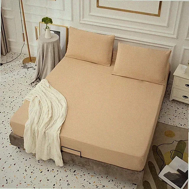 Waterproof Mattress Protector Solid Color Bed Matress Cover 18in Deep Pocket